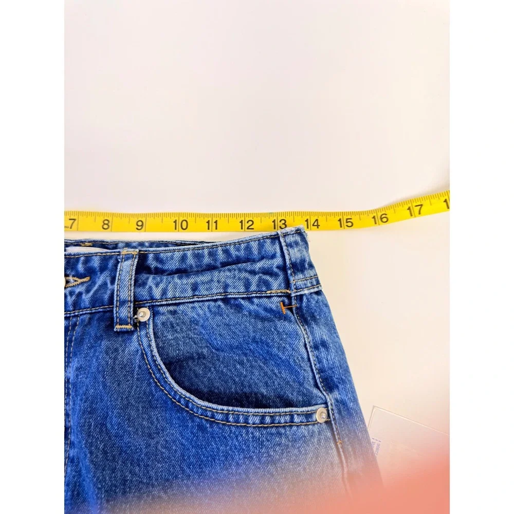 Princess Polly High Waisted Mom Jeans Blue Medium Wash Tapered Leg Size 6 US - Picture 6 of 9